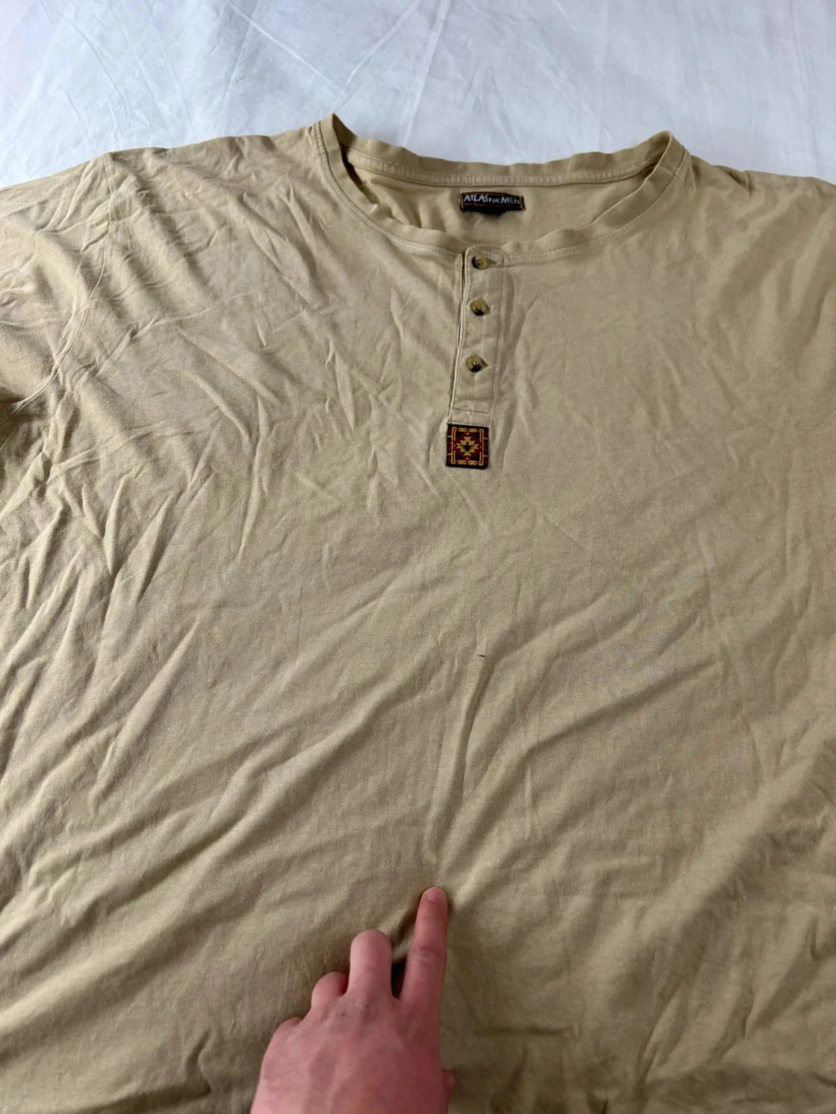 Beige vintage T-shirt atlas voor heren – photo 7